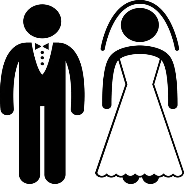 Marriage Marry Wedding Icon Solid Style — 스톡 벡터