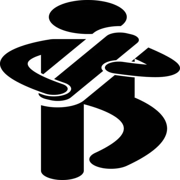 Alphabet Tenant Icône Dans Style Solide — Image vectorielle
