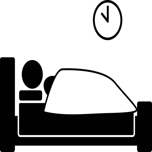 Bed Slaapkamer Rust Pictogram Massieve Stijl — Stockvector