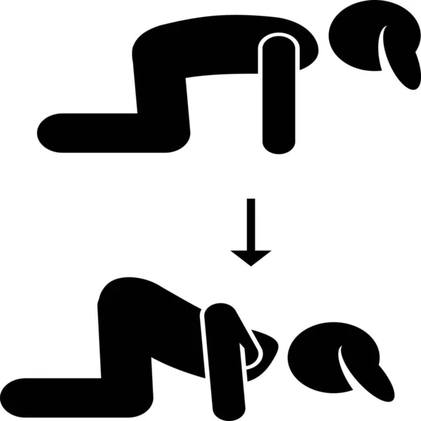 Exercise Knee Bent Posture Icon Solid Style — Archivo Imágenes Vectoriales
