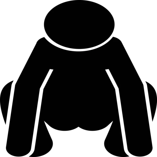Piso Hombre Squat Icono Estilo Sólido — Archivo Imágenes Vectoriales