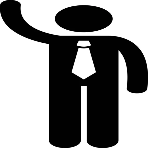Arm Businessman Gesture Icon Solid Style — 스톡 벡터