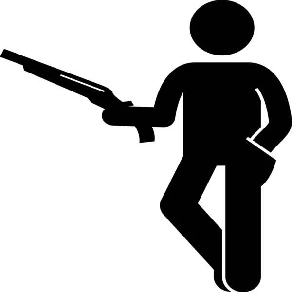 Carrying Gun Holding Icon Solid Style —  Vetores de Stock