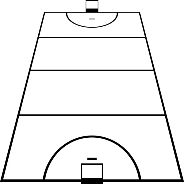 Hóquei Campo Ícone Sólido Estilo Sólido — Vetor de Stock