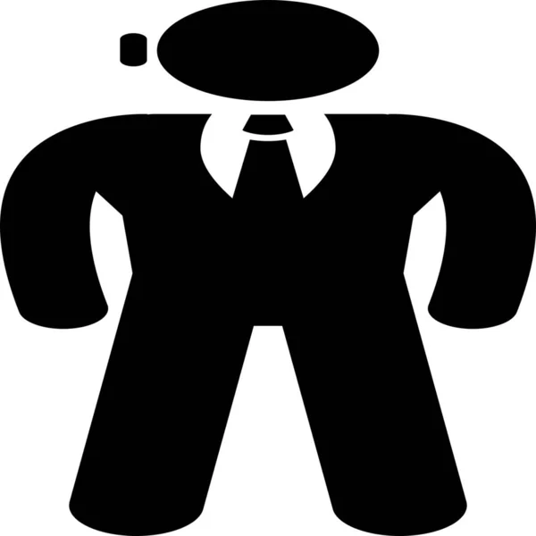 Bodyguard Security Solid Icon Solid Style — Stok Vektör