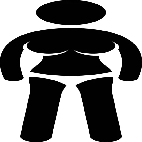 Breast Busty Cup Icon Solid Style — Vettoriale Stock
