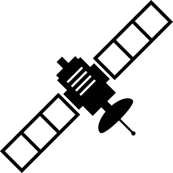 Satellit Solid Utbildning Skola Och Lärande Ikon Solid Stil — Stock vektor