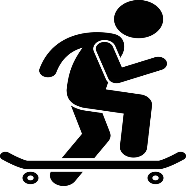 Скейтборд Скейтбординг Значок Твердому Стилі — стоковий вектор