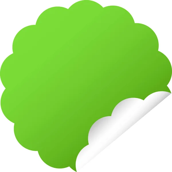Blank Cloud Green Icon Flat Style — Stock Vector