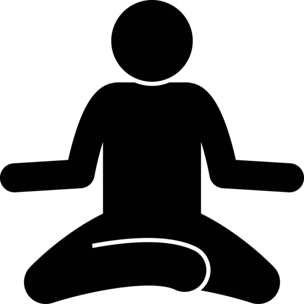 Meditar Tranquilo Icono Meditación Estilo Sólido — Vector de stock