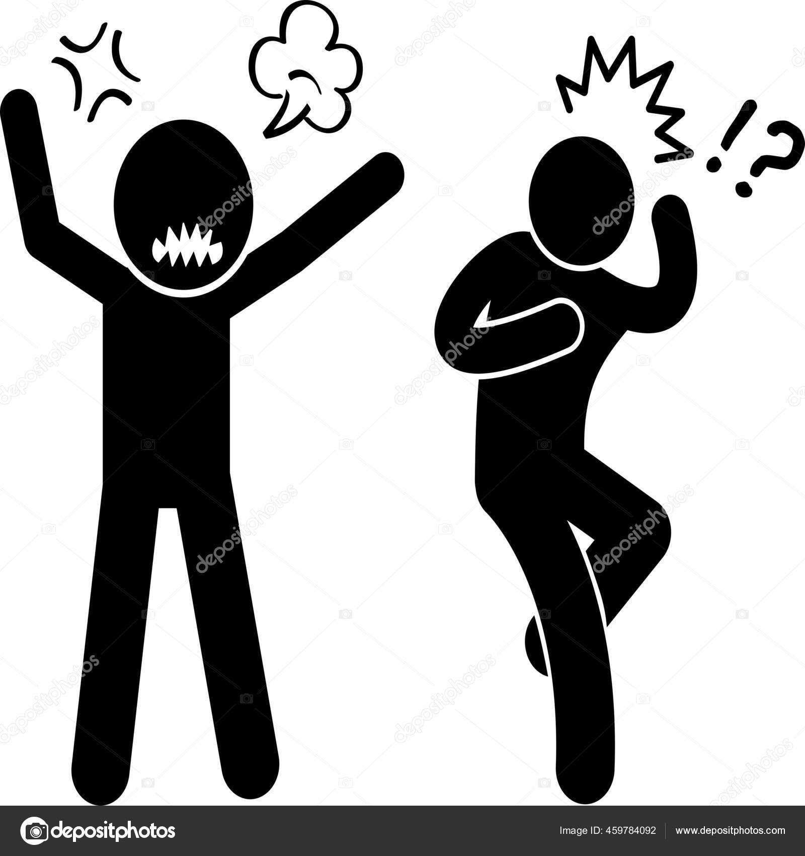 Angry Bad Tempered Ferocious Icon Solid Style Vector de stock por