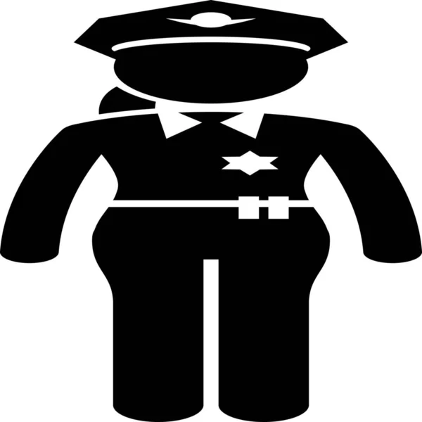 Polizistin Solid Military War Ikone Solid Style — Stockvektor