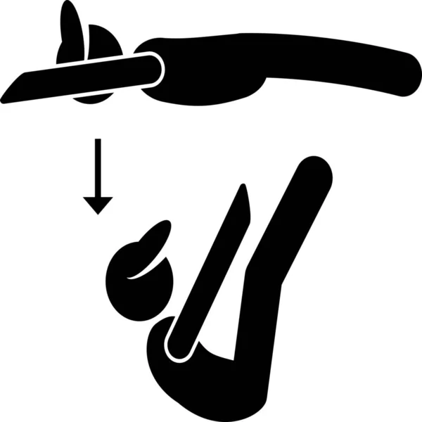 Bewegung Toe Symbol Solidem Stil — Stockvektor