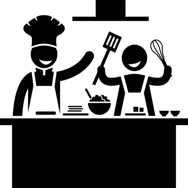 Chef Clase Cocinero Icono Estilo Sólido — Vector de stock