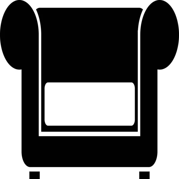Chair Couch Furniture Icon Solid Style — Stock Vector