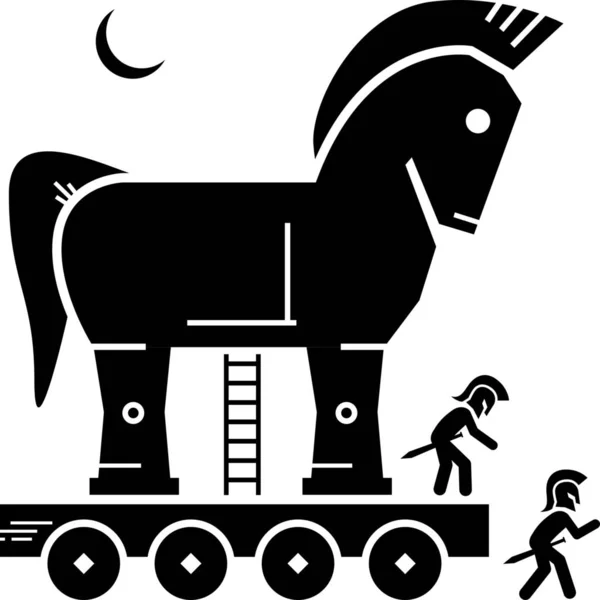 Trojan Horse Solid Culture Communities Icon Solid Style — Stock Vector