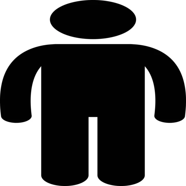 Man Person Short Icon Solid Style — Vector de stock