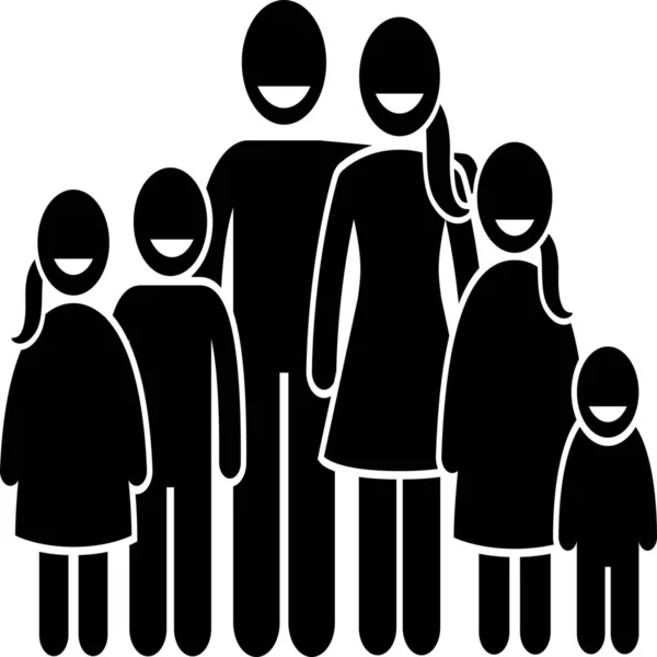 Big Children Family Icon Solid Style — Διανυσματικό Αρχείο