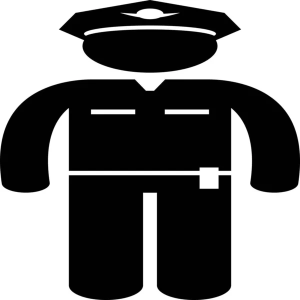 ソリッドスタイルの警備員警察のアイコン — ストックベクタ