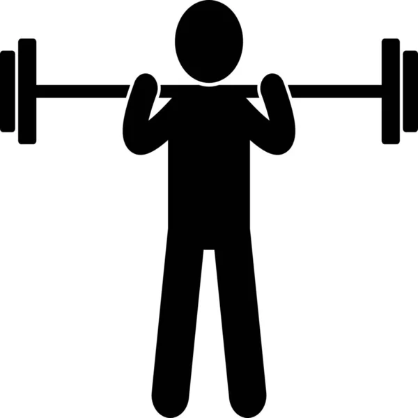 Bar Bell Bodybuilding Competition Icon Solid Style — Stock Vector