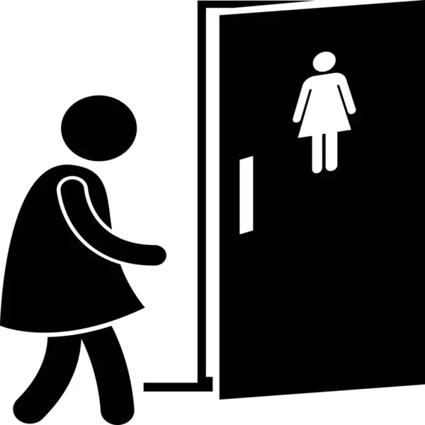 Female Toilet Woman Icon Solid Style — Wektor stockowy