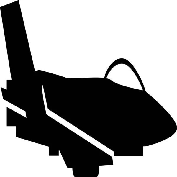 Kampfflugzeug Ikone Soliden Stil — Stockvektor