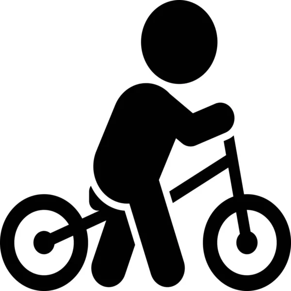 Balance Balancing Bicycle Icon Solid Style — Stock Vector