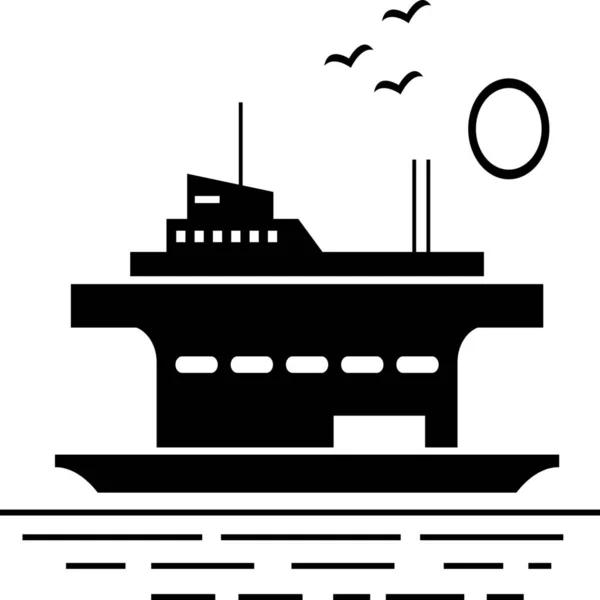 Veerboot Solid Icon Solid Stijl — Stockvector