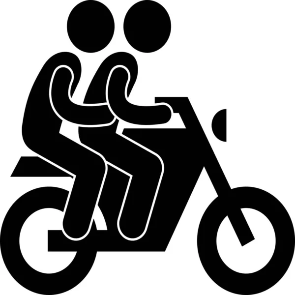 Motocicleta Ilegal Icono Del Motociclista Estilo Sólido — Vector de stock