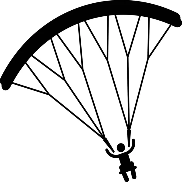 Canopy Parachute Skydive Icon Solid Style — Stock Vector