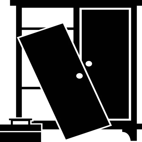 Kapotte Kast Defect Icoon Solid Stijl — Stockvector