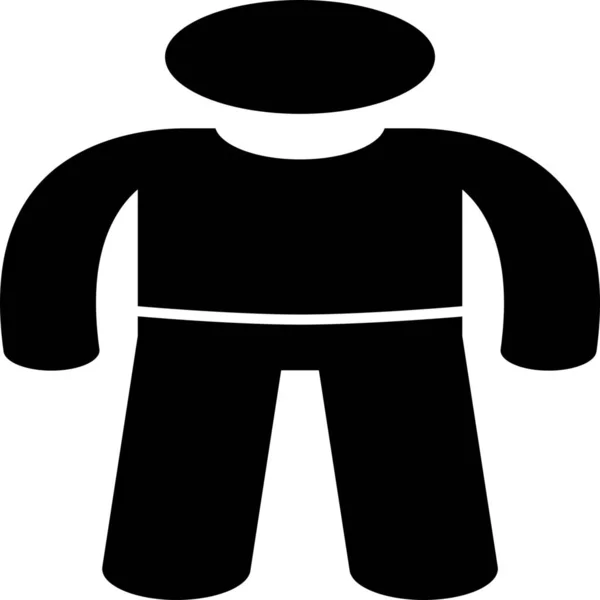 Man Person Stick Figure Icon Solid Style — Stok Vektör