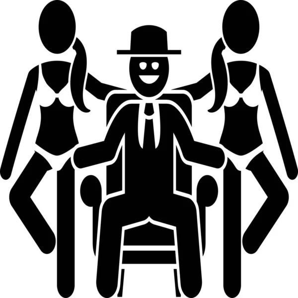 Boss Evil Mafia Icon Solid Style — Archivo Imágenes Vectoriales
