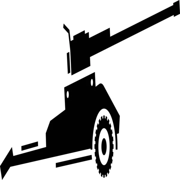Icône Arme Militaire Artillerie Style Solide — Image vectorielle
