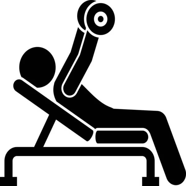 Exercices Avant Inclinaison Haltère Soulever Icône Gymnase Dans Catégorie Gym — Image vectorielle