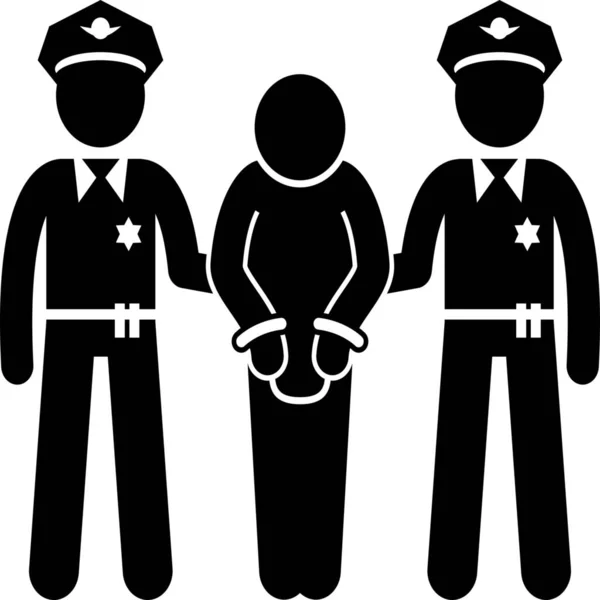 Handcuffs Arrest Detain Icon — Stock Vector