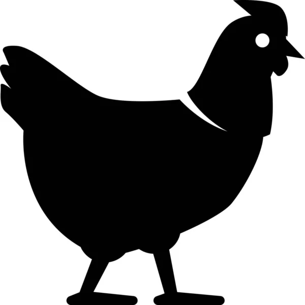 Gallina Pollo Icono Sólido Estilo Sólido — Vector de stock