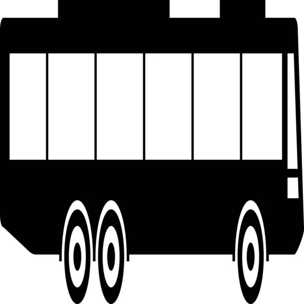 Ikona Bočního Pohledu Autobusu — Stockový vektor