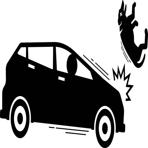 Olycka Djurbil Ikon Fordon Och Transportsätt Kategori — Stock vektor