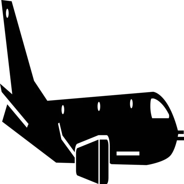 Bombardér Letadla Vojenská Ikona Pevném Stylu — Stockový vektor