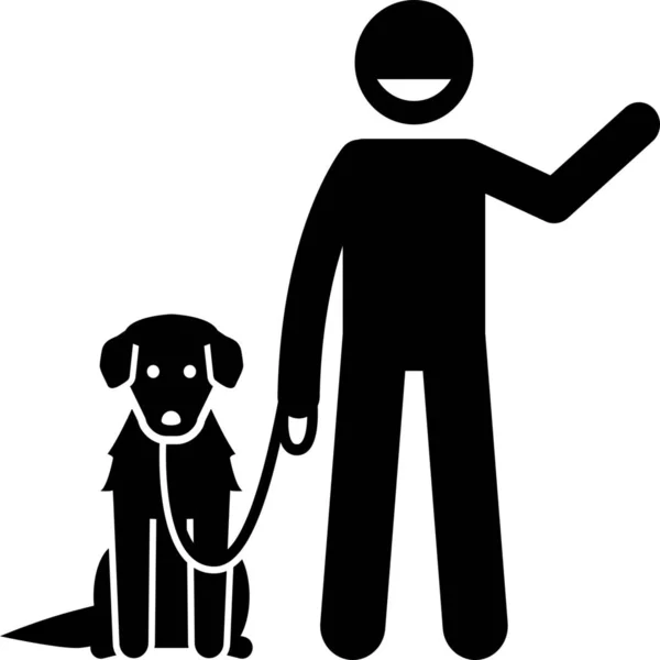 Dog Golden Retriever Handler Icon — Stock Vector