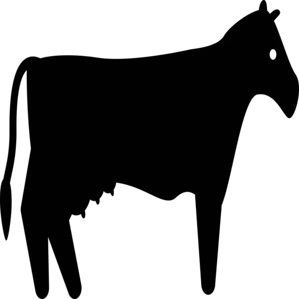 Cow Livestock Milk Icon Solid Style — Stock Vector