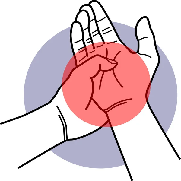 手の痛みヤシのアイコン — ストックベクタ