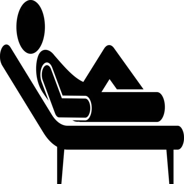 Кресло Расслабиться Икона Отдыха Твердом Стиле — стоковый вектор
