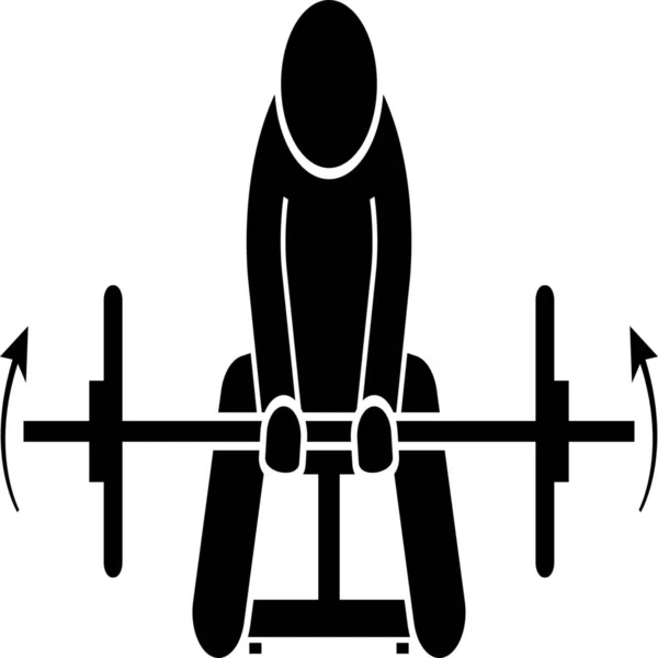 Иконка Упражнений Мышц Твердом Стиле — стоковый вектор