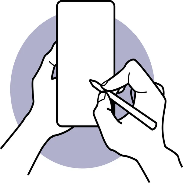 Téléphone Stylo Stylet Icône — Image vectorielle