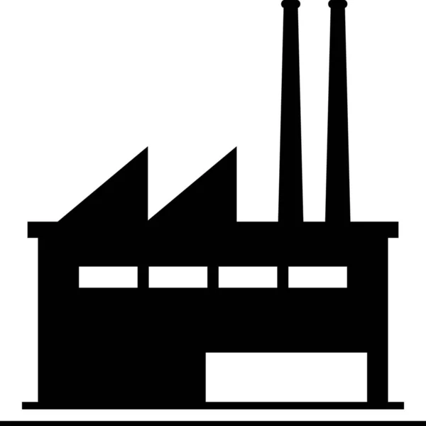 Building Factory Manufacturer Icon — Stock Vector