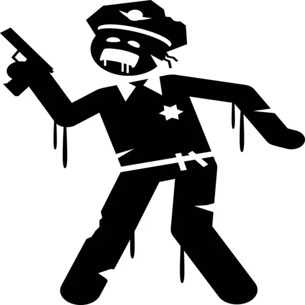 Икона Полицейского Зомби — стоковый вектор