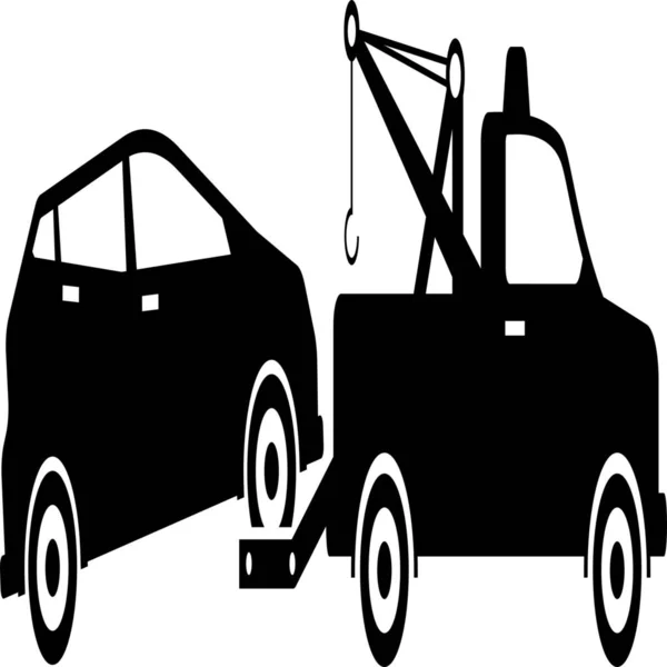 Desglose Coche Remolque Icono Categoría Servicio Reparación Automóviles — Vector de stock