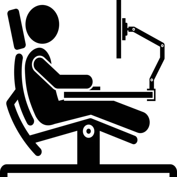 Sandalye Bilgisayar Masa Simgesi — Stok Vektör
